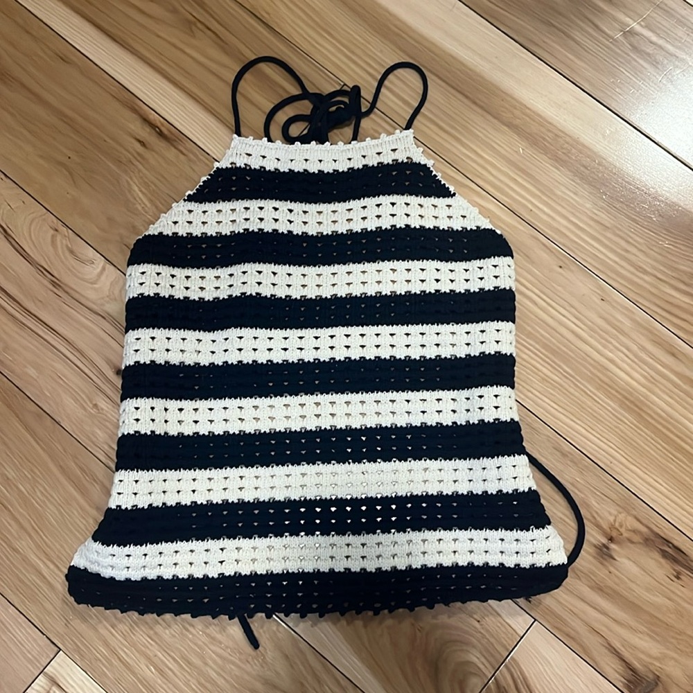 Open back crochet halter
